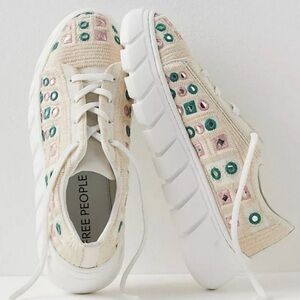 Free People Catch me if you can white mirror combo sneaker - Brand New! …